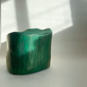 sculptural wooden stool by Serac K2 in tinted wood